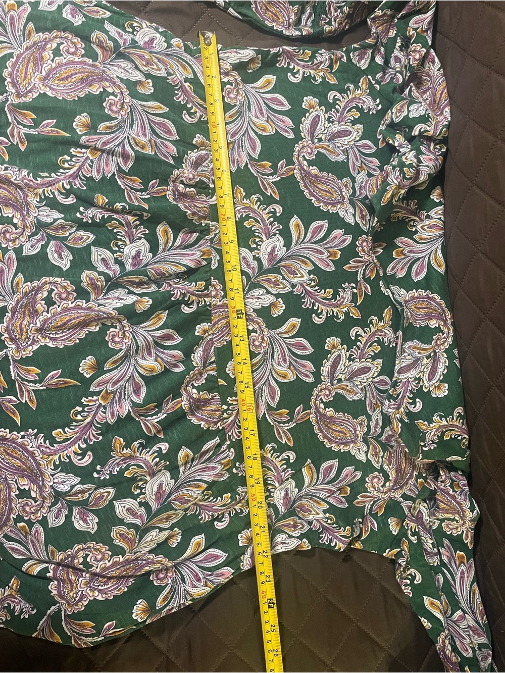 Green Paisley Maxi Dress with Lilac Accents - Picture 12 of 14